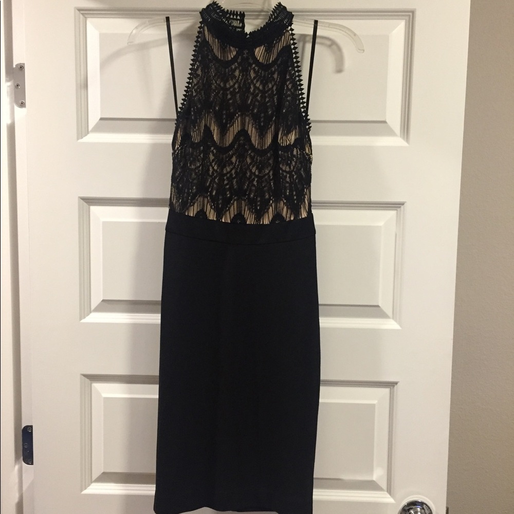 Bebe black and nude lace dress